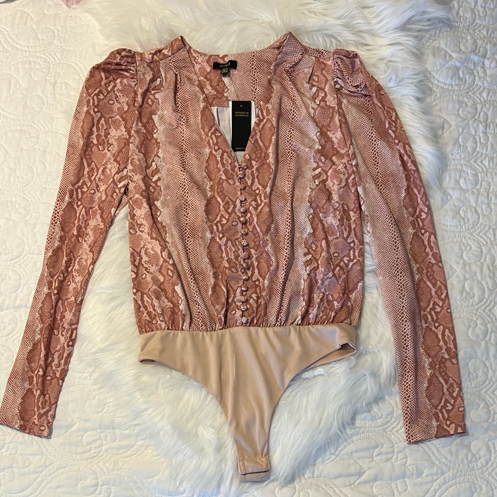AFRM x Nordstrom Snakeprint Bodysuit - Picture 3 of 8